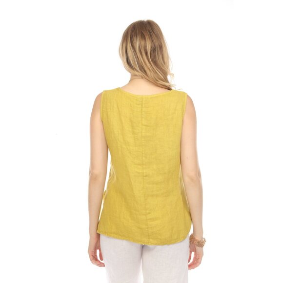 Mustard Sleeveless Top with Side Bows - Picture 3 of 4